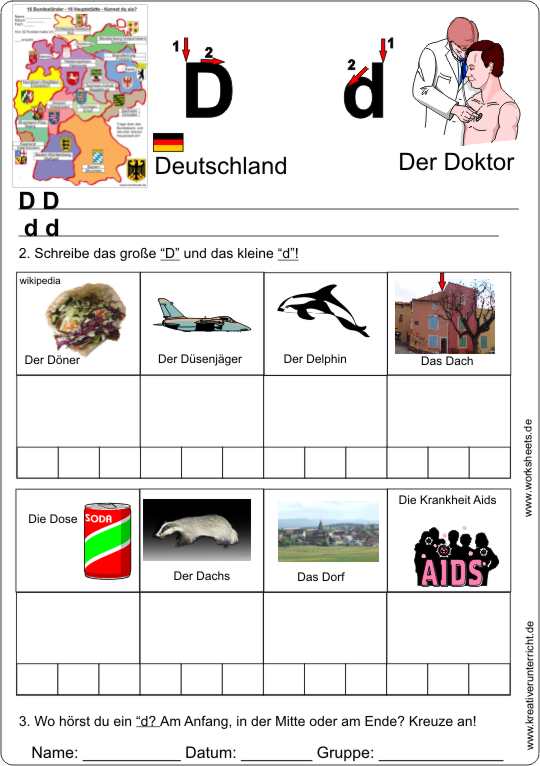 Buchstabe D-Deutsch lernen