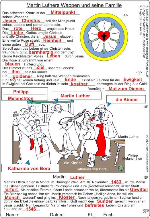 Luthers Wappen und Familie-Probe-Lös