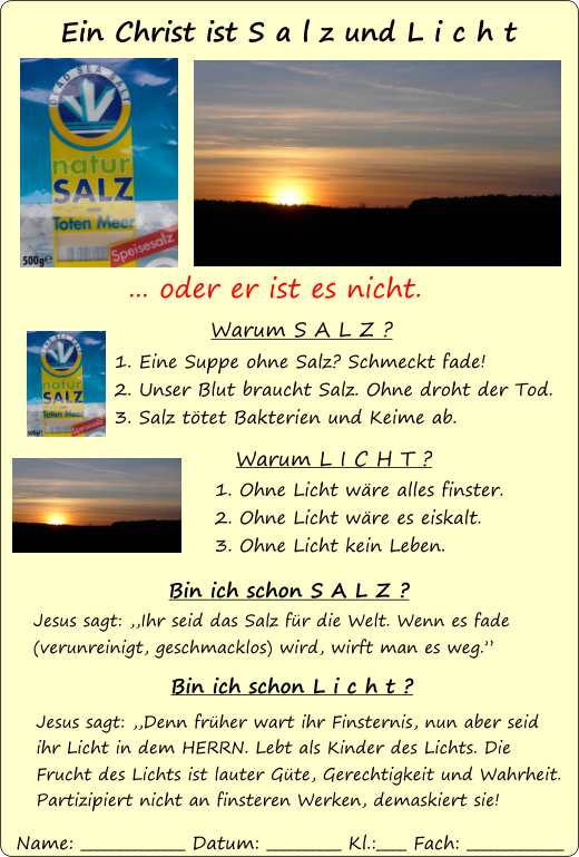 Salz und Licht-Lsung