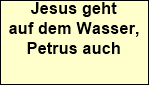 Jesus geht
















auf dem Wasser,
















Petrus auch